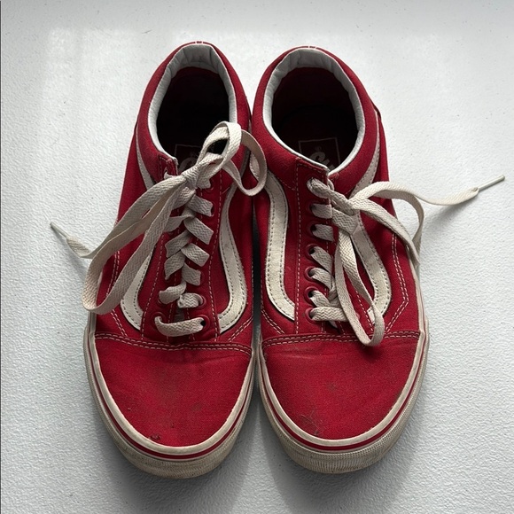 Vans women’s Red Sneakers with White Details - Picture 1 of 6